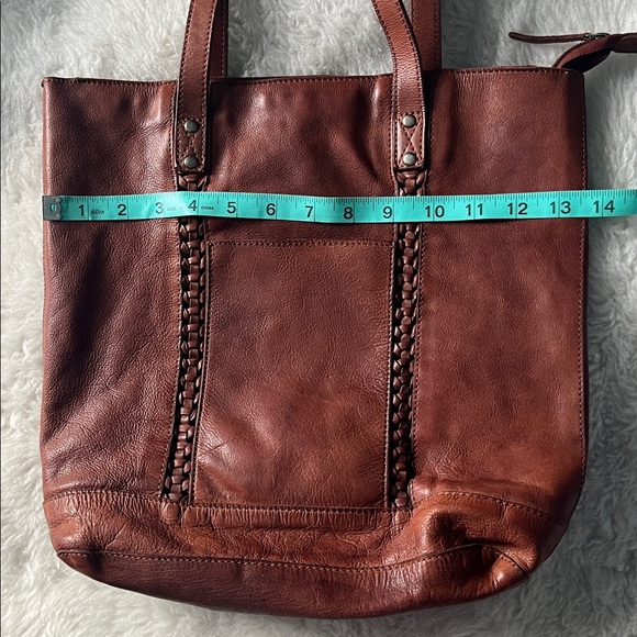 Vilenca Hollland Brown Leather dual handle Tote Bag with braid detail - Picture 8 of 14